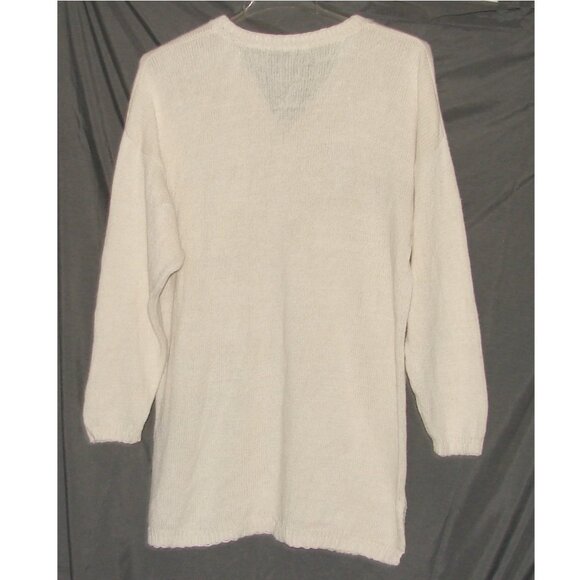 Vtg International Sportswear Oversized Knit Sweater Tunic TOP, Size 2X-3X Ivory - Picture 8 of 9
